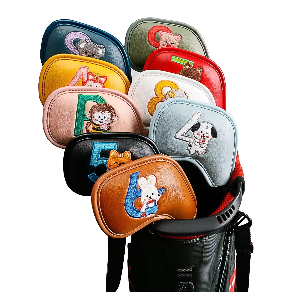 Golf Equipment Storage - 9Pcs 귀여운 만화 동물 골프 아이언