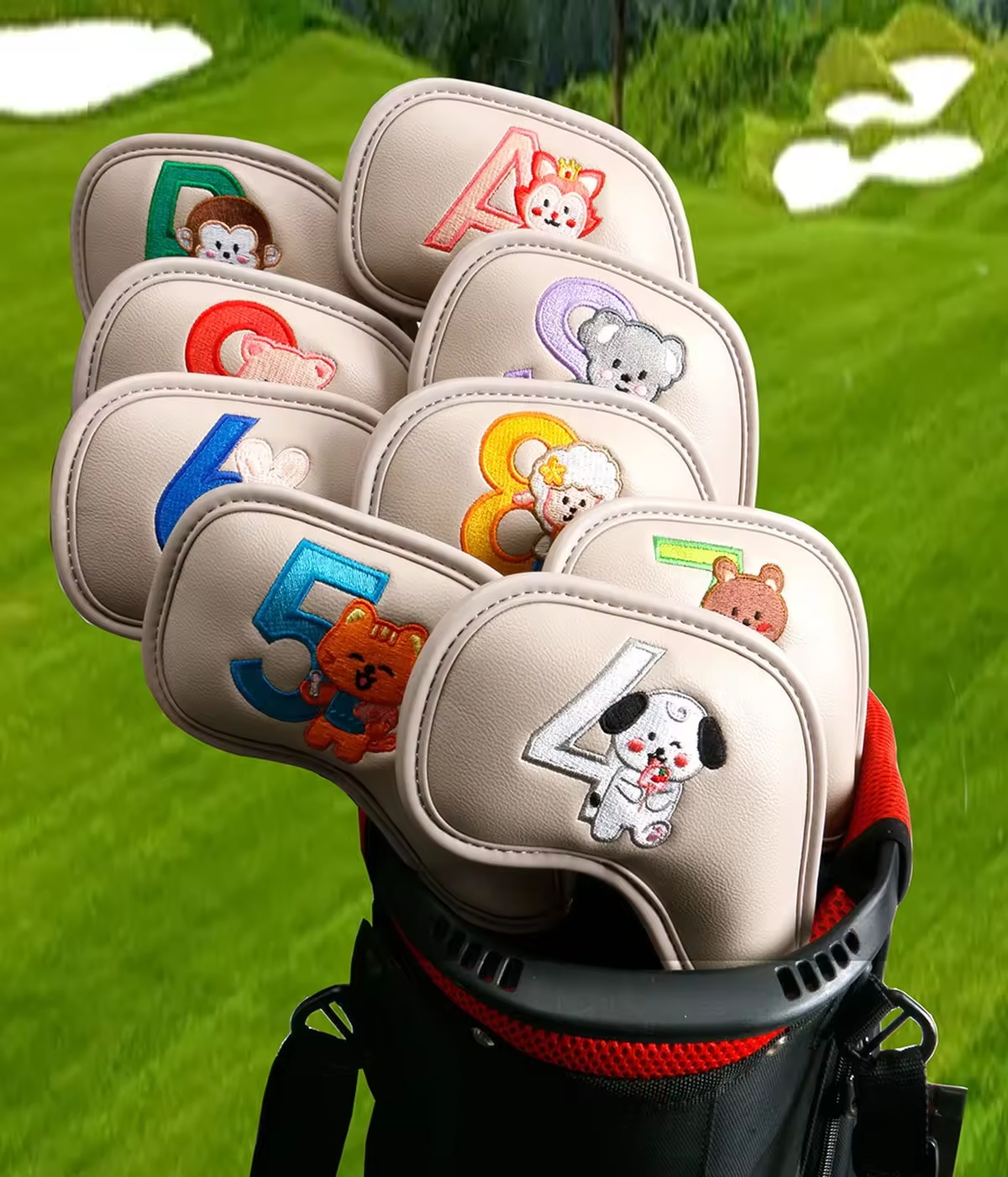 9Pcs 귀여운 만화 동물 골프 아이언 헤드 커버, P - Golf Equipment Storage 리뷰 및 가격