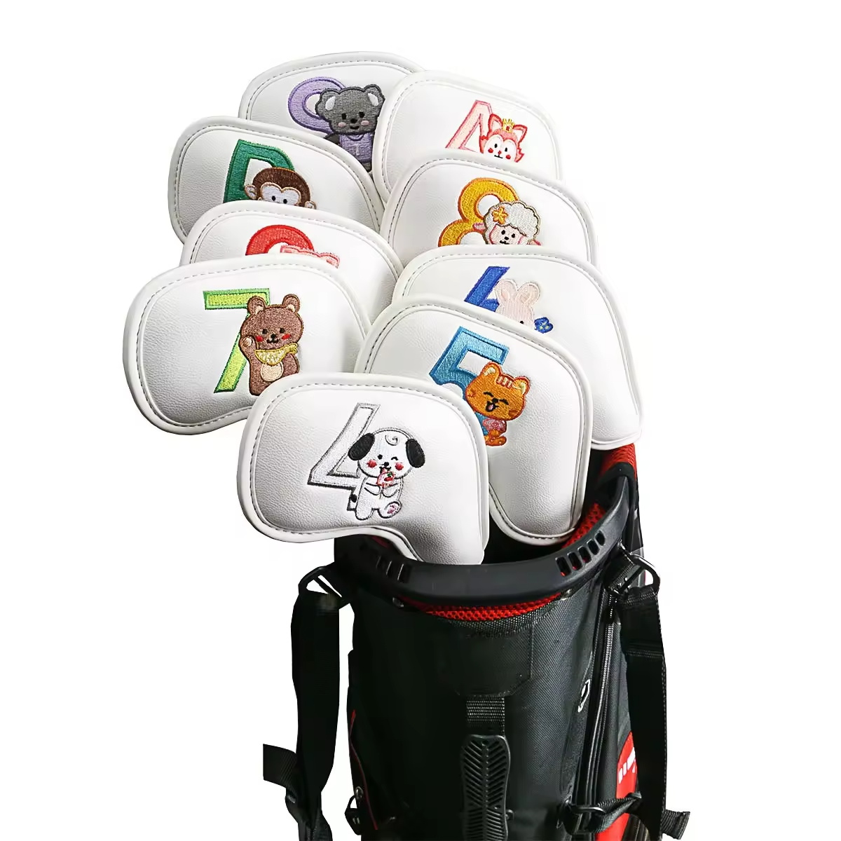 9Pcs 귀여운 만화 동물 골프 아이언 헤드 커버, P - Golf Equipment Storage 리뷰 및 가격